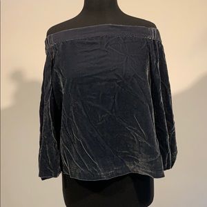 Calvin Klein Velvet off the shoulder Blouse